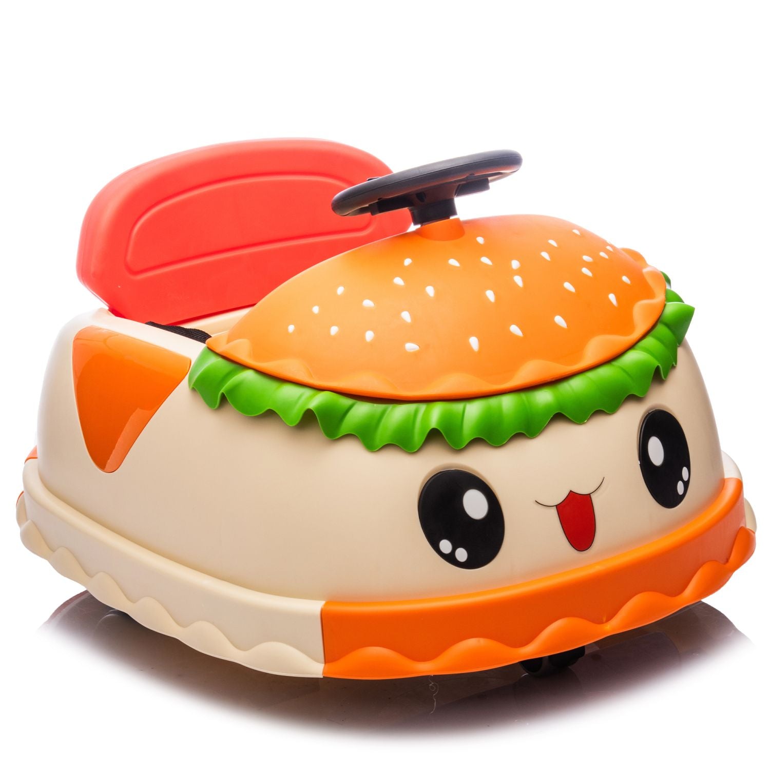 12V Kids Ride On Electric Bumper Car W/Parents Control,Cute&Realistic Hamburger Design,360 Degree Rotation,Storing Space,Bluetooth,Music,USB,Silent wheel,LED Lights,Power Display,Anti-rollover For 2-5 458693841