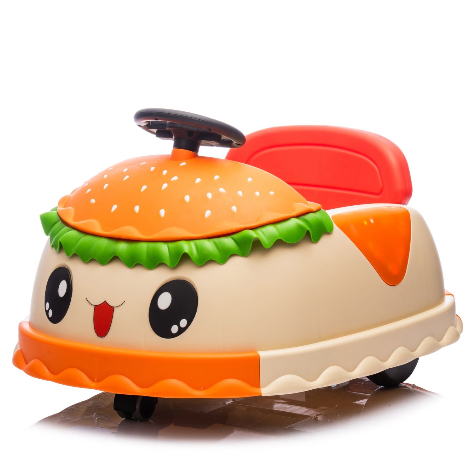 12V Kids Ride On Electric Bumper Car W/Parents Control,Cute&Realistic Hamburger Design,360 Degree Rotation,Storing Space,Bluetooth,Music,USB,Silent wheel,LED Lights,Power Display,Anti-rollover For 2-5 458693811