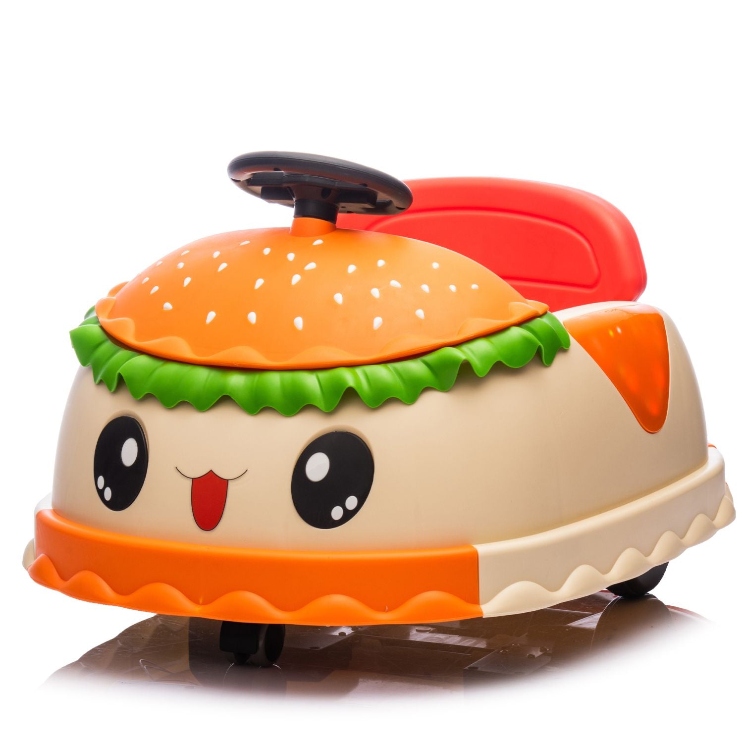 12V Kids Ride On Electric Bumper Car W/Parents Control,Cute&Realistic Hamburger Design,360 Degree Rotation,Storing Space,Bluetooth,Music,USB,Silent wheel,LED Lights,Power Display,Anti-rollover For 2-5 458693801