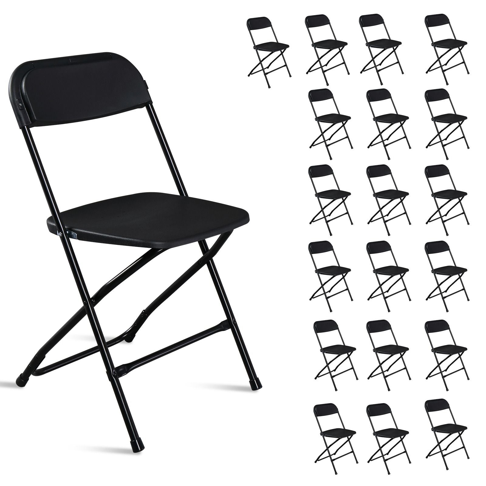 10PCS Heavy Duty Folding Chair 350lbs Capacity Metal Frame Portable Event Chair for Indoor Outdoor Use Stackable and No Assembly Required 458782411
