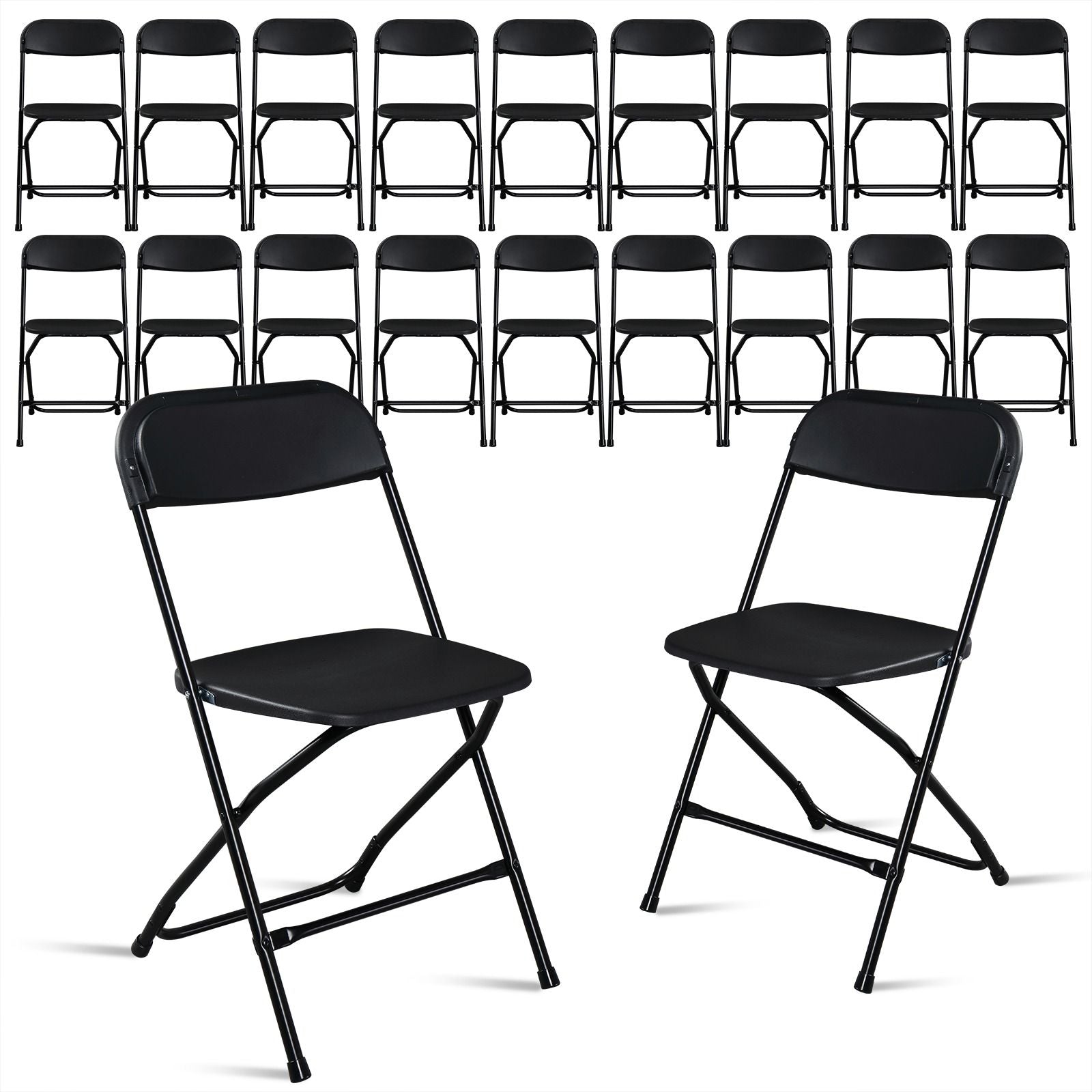 10PCS Heavy Duty Folding Chair 350lbs Capacity Metal Frame Portable Event Chair for Indoor Outdoor Use Stackable and No Assembly Required 458782541