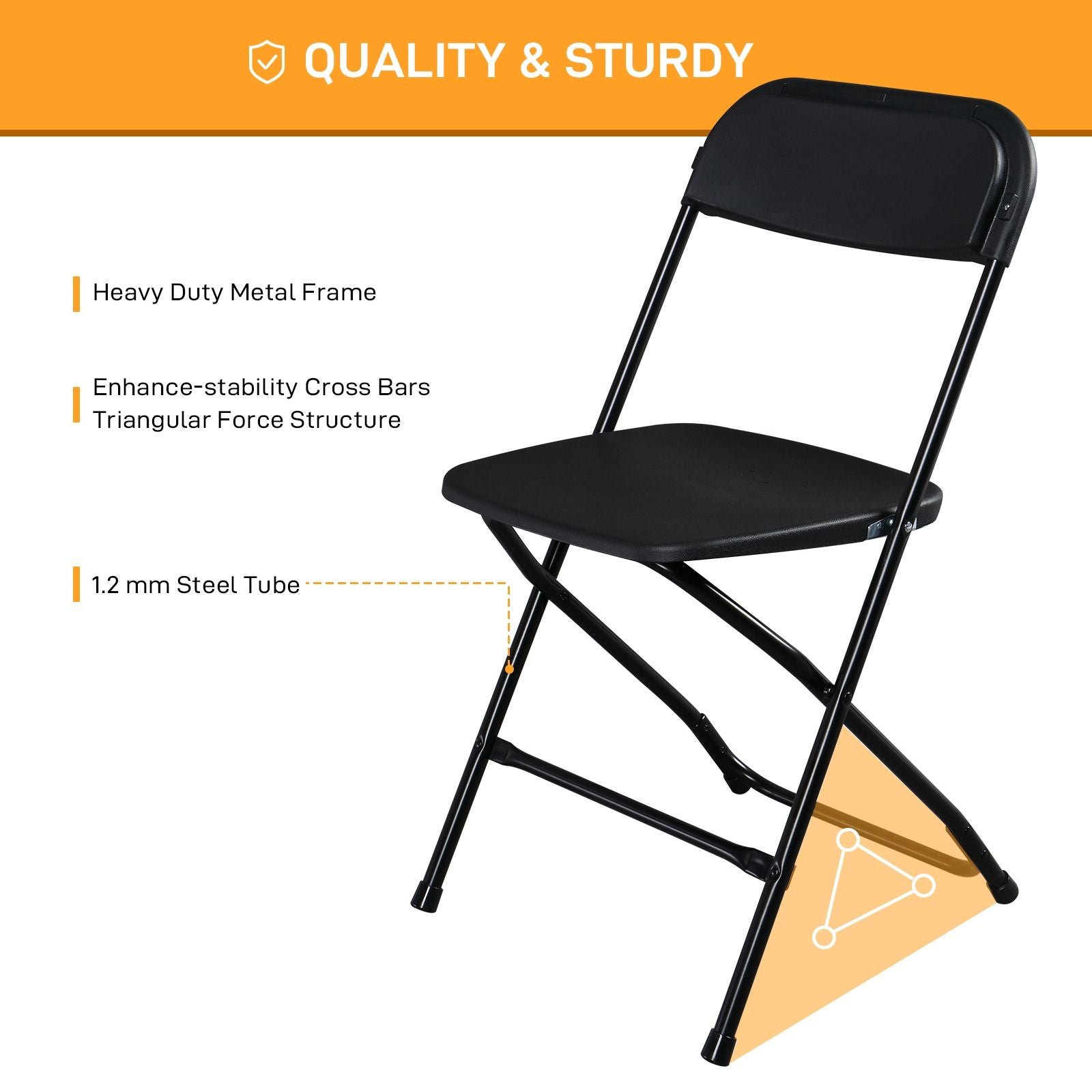 10PCS Heavy Duty Folding Chair 350lbs Capacity Metal Frame Portable Event Chair for Indoor Outdoor Use Stackable and No Assembly Required 458782451