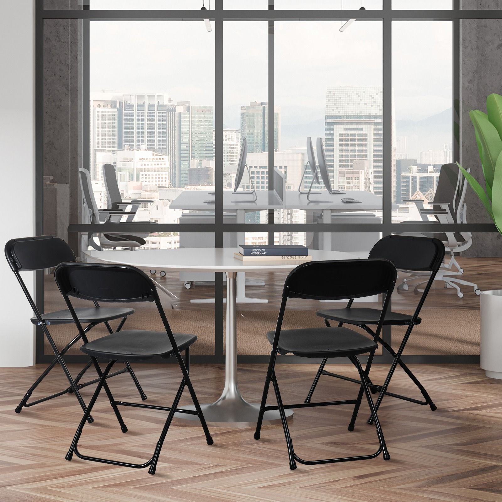 10PCS Heavy Duty Folding Chair 350lbs Capacity Metal Frame Portable Event Chair for Indoor Outdoor Use Stackable and No Assembly Required 458782491