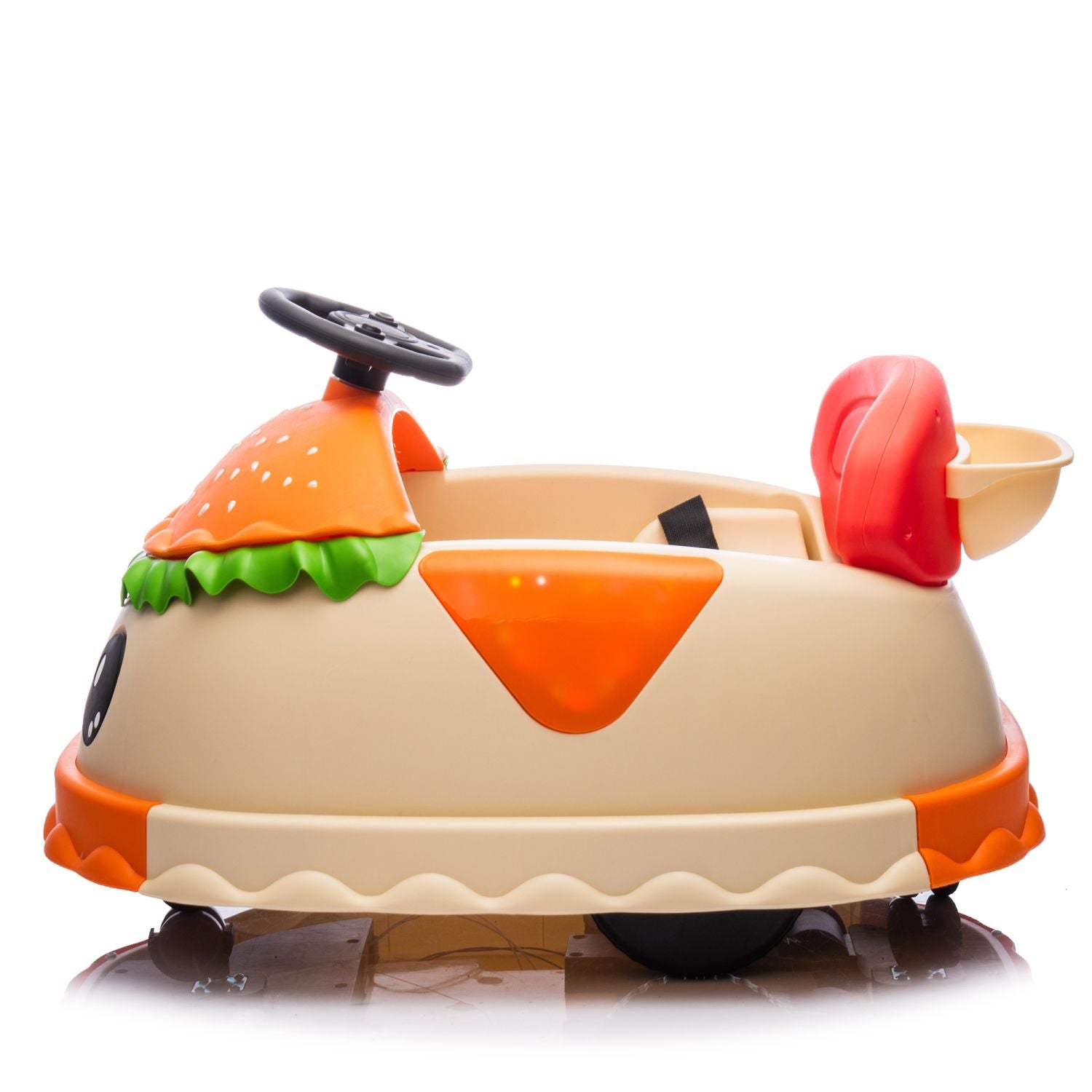 12V Kids Ride On Electric Bumper Car W/Parents Control,Cute&Realistic Hamburger Design,360 Degree Rotation,Storing Space,Bluetooth,Music,USB,Silent wheel,LED Lights,Power Display,Anti-rollover For 2-5 458693881