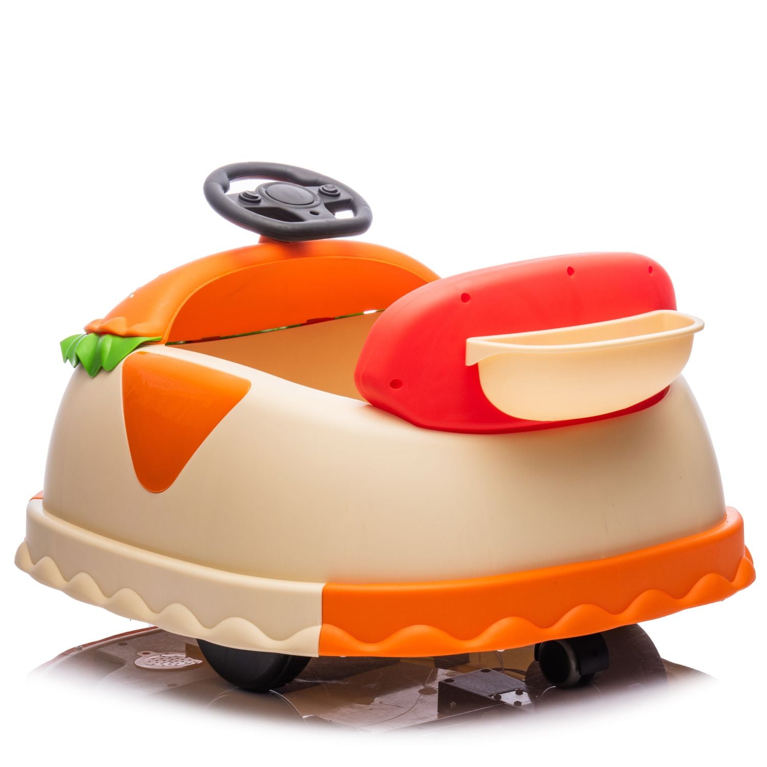 12V Kids Ride On Electric Bumper Car W/Parents Control,Cute&Realistic Hamburger Design,360 Degree Rotation,Storing Space,Bluetooth,Music,USB,Silent wheel,LED Lights,Power Display,Anti-rollover For 2-5 458693891