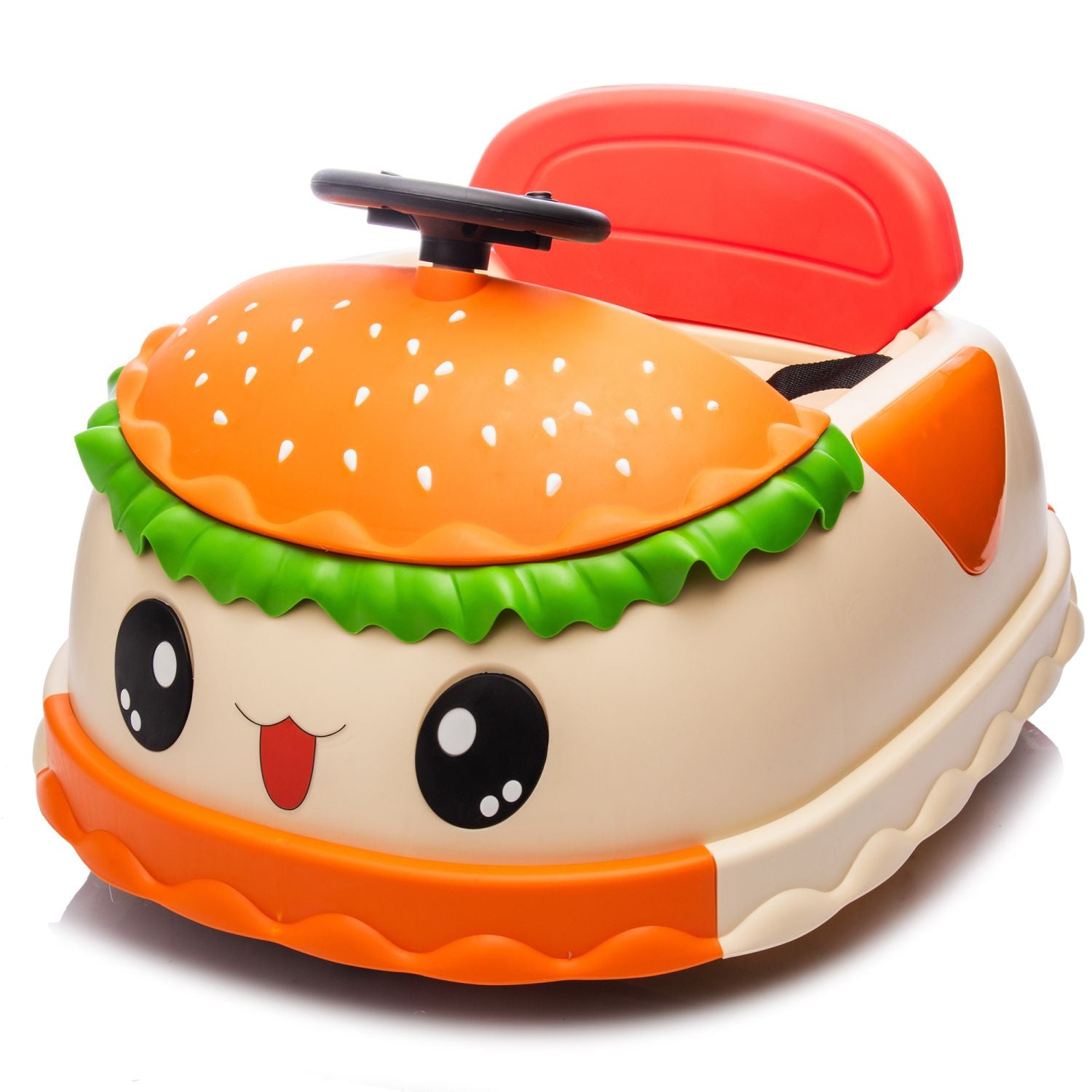12V Kids Ride On Electric Bumper Car W/Parents Control,Cute&Realistic Hamburger Design,360 Degree Rotation,Storing Space,Bluetooth,Music,USB,Silent wheel,LED Lights,Power Display,Anti-rollover For 2-5 458693771