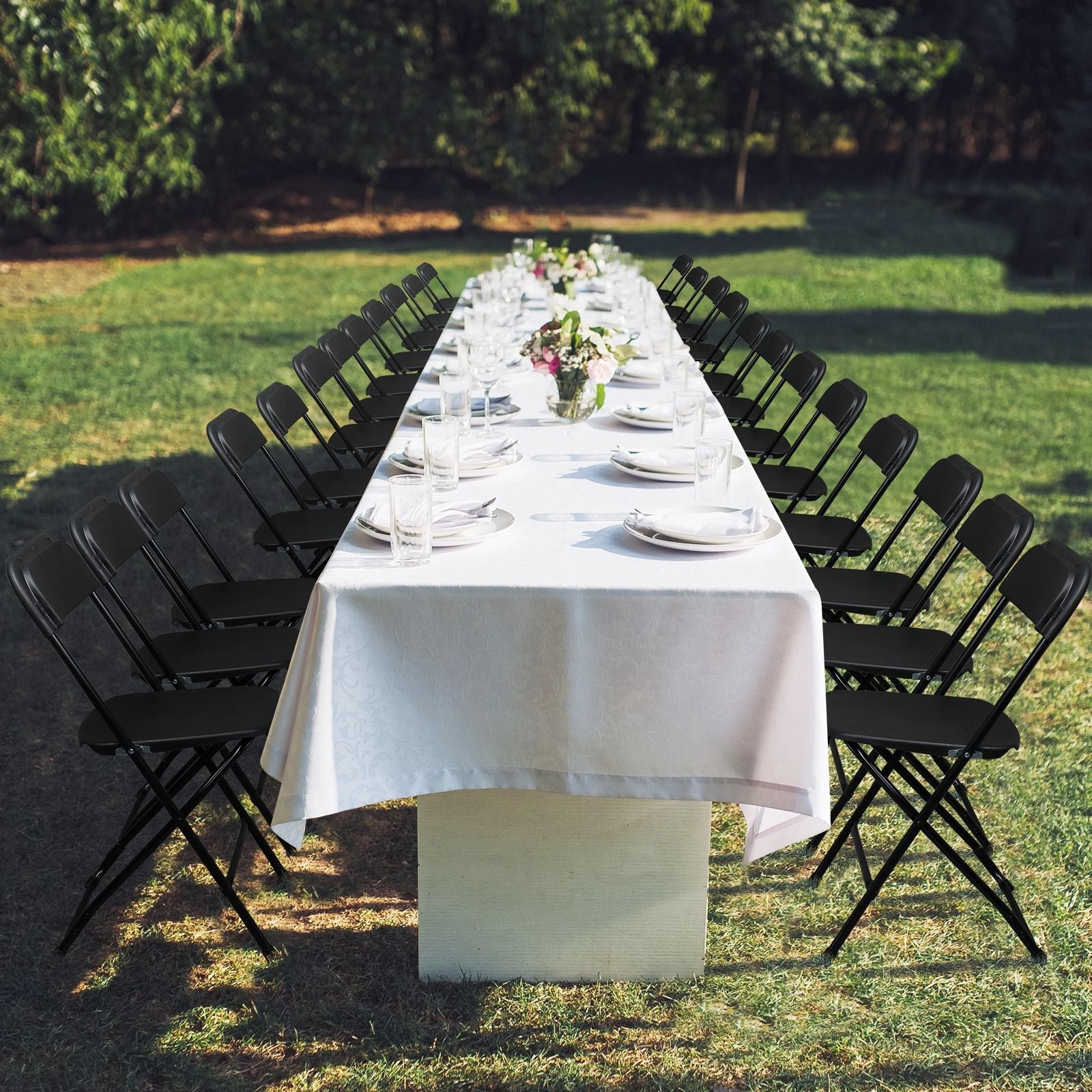 10PCS Heavy Duty Folding Chair 350lbs Capacity Metal Frame Portable Event Chair for Indoor Outdoor Use Stackable and No Assembly Required 458782471