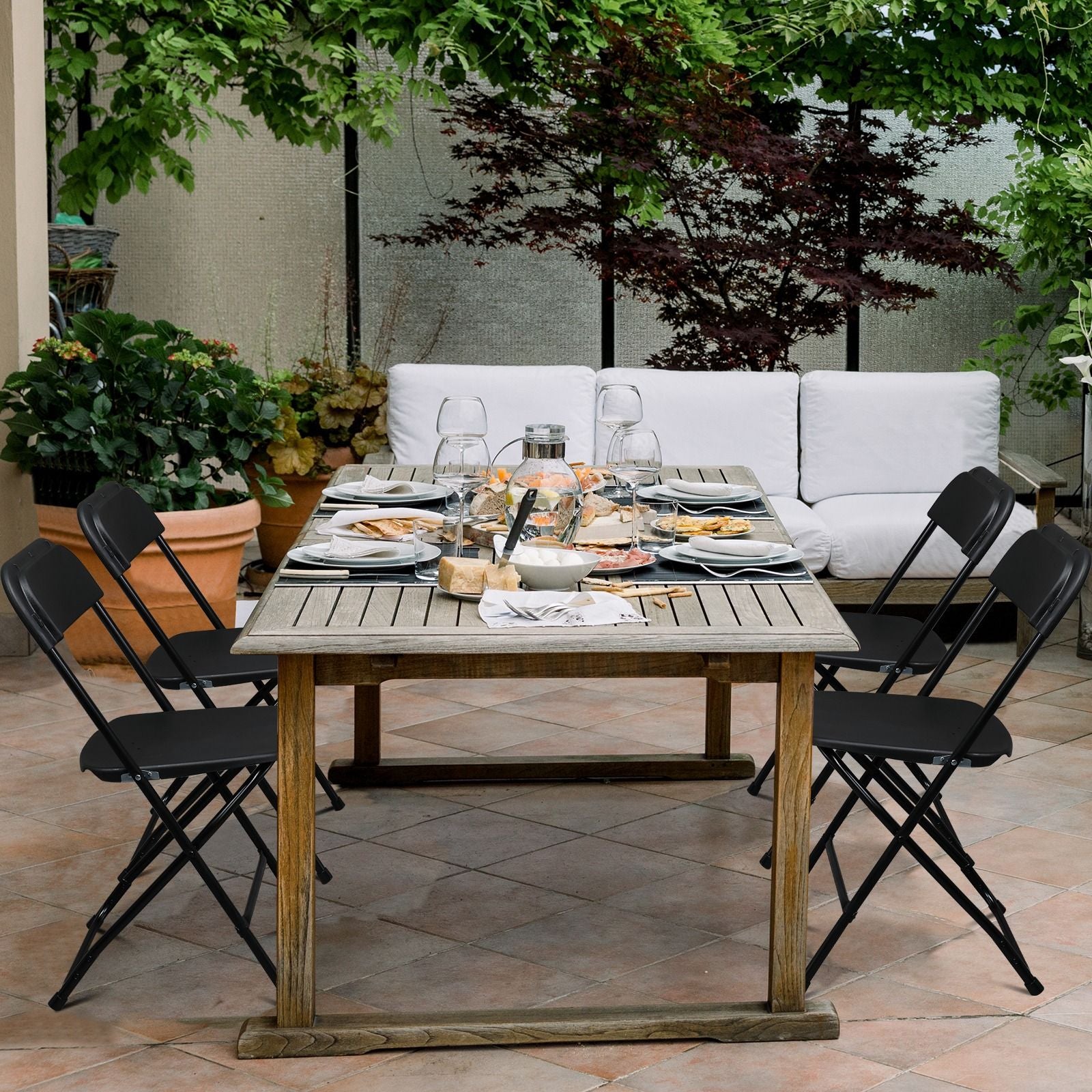 10PCS Heavy Duty Folding Chair 350lbs Capacity Metal Frame Portable Event Chair for Indoor Outdoor Use Stackable and No Assembly Required 458782511