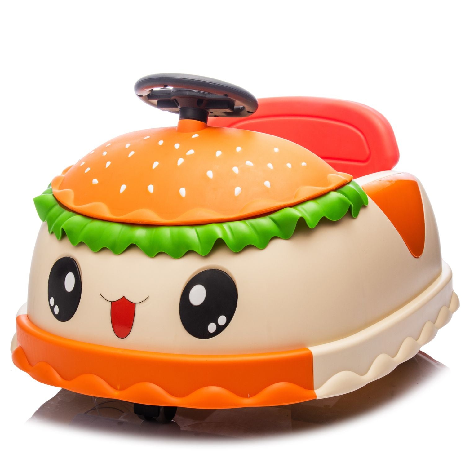 12V Kids Ride On Electric Bumper Car W/Parents Control,Cute&Realistic Hamburger Design,360 Degree Rotation,Storing Space,Bluetooth,Music,USB,Silent wheel,LED Lights,Power Display,Anti-rollover For 2-5 458693821