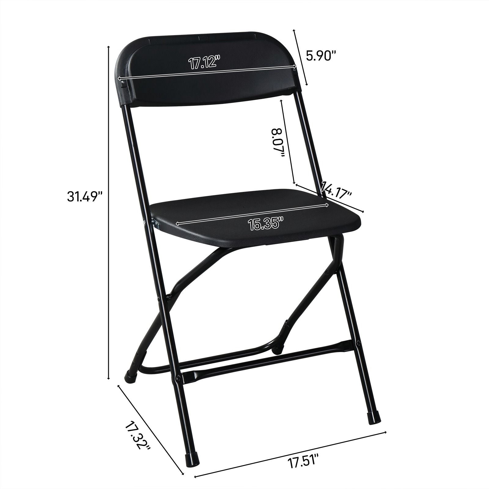 10PCS Heavy Duty Folding Chair 350lbs Capacity Metal Frame Portable Event Chair for Indoor Outdoor Use Stackable and No Assembly Required 458782531