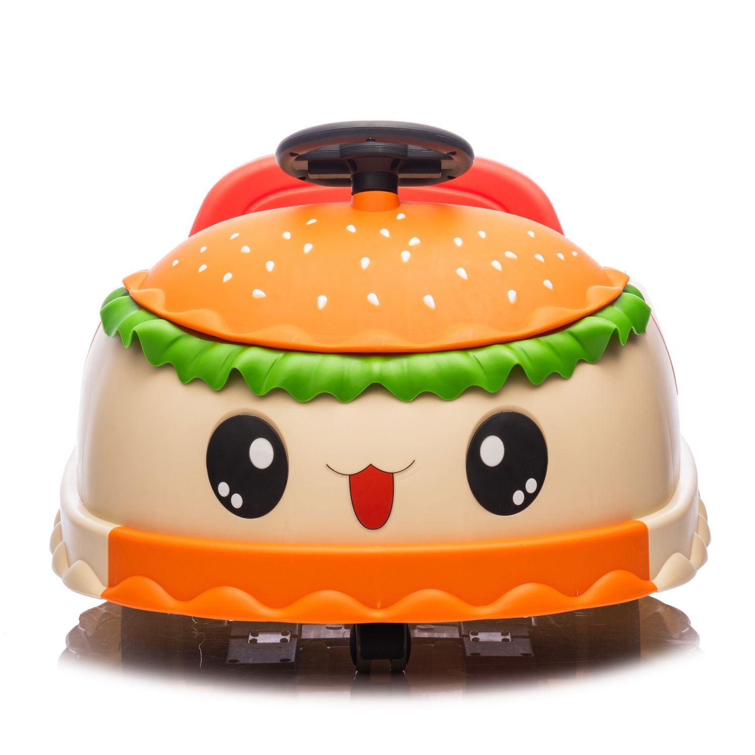 12V Kids Ride On Electric Bumper Car W/Parents Control,Cute&Realistic Hamburger Design,360 Degree Rotation,Storing Space,Bluetooth,Music,USB,Silent wheel,LED Lights,Power Display,Anti-rollover For 2-5 458693871