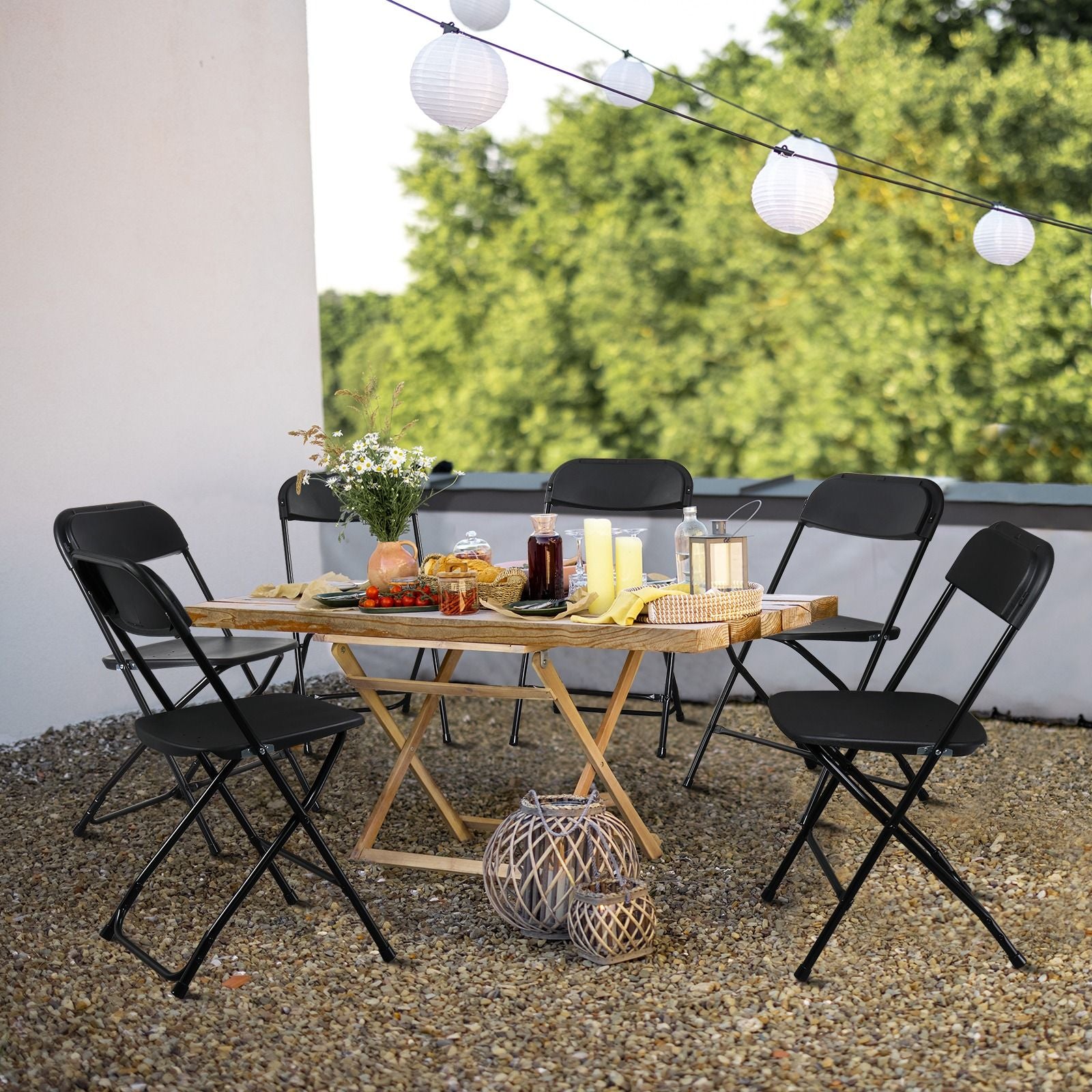 10PCS Heavy Duty Folding Chair 350lbs Capacity Metal Frame Portable Event Chair for Indoor Outdoor Use Stackable and No Assembly Required 458782441